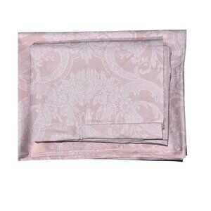 Vintage Ralph Lauren Avery Pink Damask 1 Fitted Sheet 2 Standard Pillowcases Flo
